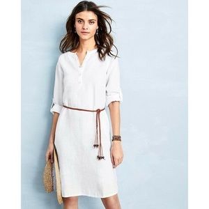 Garnet Hill French Linen Tunic Dress White NWT